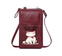 GEEADNB Card Wallets Purse Bags with Card Slots Cartoon-Style White cat Red Collar with Heart tag Whimsical Digital Illustration Long Purse for Gift Cute Stylish Elegant Accessory