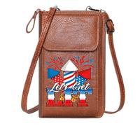 GEEADNB Card Wallets Purse Cell Phone Wallet Purses Let's Get LIT Text Fireworks Patriotic Celebration Personalized Gifts for Girlfriend Friends for Valentine's Day Birthday Gifts
