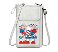 GEEADNB Card Wallets Purse Cell Phone Wallet Purses Let's Get LIT Text Fireworks Patriotic Celebration Personalized Gifts for Girlfriend Friends for Valentine's Day Birthday Gifts