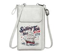 GEEADNB Card Wallets Purse Crossbody Bags for Women Vintage Design Boston Tea Party American Patriotism Perfect for Teacher's Day PU Leather Phone Bags