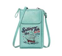 GEEADNB Card Wallets Purse Crossbody Bags for Women Vintage Design Boston Tea Party American Patriotism Perfect for Teacher's Day PU Leather Phone Bags