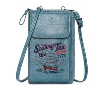 GEEADNB Card Wallets Purse Crossbody Bags for Women Vintage Design Boston Tea Party American Patriotism Perfect for Teacher's Day PU Leather Phone Bags