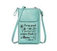 GEEADNB Card Wallets Purse Personalized Crossbody Wallets Contrasting black background Every good AND comes from Above Floral line drawings Personalized Gifts for Girlfriend Friends Graduation Student