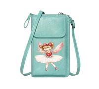 GEEADNB Card Wallets Purse Personalized Crossbody Wallets Fairy Tutu Dress Black Background PU Leather Phone Bags Elegant Gift for Mother's Day