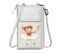 GEEADNB Card Wallets Purse Personalized Crossbody Wallets Fairy Tutu Dress Black Background PU Leather Phone Bags Elegant Gift for Mother's Day