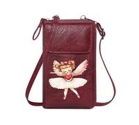 GEEADNB Card Wallets Purse Personalized Crossbody Wallets Fairy Tutu Dress Black Background PU Leather Phone Bags Elegant Gift for Mother's Day