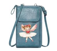GEEADNB Card Wallets Purse Personalized Crossbody Wallets Fairy Tutu Dress Black Background PU Leather Phone Bags Elegant Gift for Mother's Day
