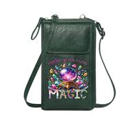 GEEADNB Card Wallets Purse Personalized Leather Cell Phone Wallet Crystal Ball Fantastical Magic Perfect for Teacher's Day PU Leather Phone Bags
