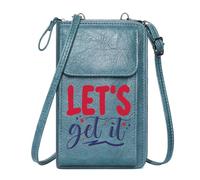 GEEADNB Card Wallets Purse Personalized Small Bags with Pocket Colorful stars Stylized text LET'S get it Printed Gift Christmas Holiday Present