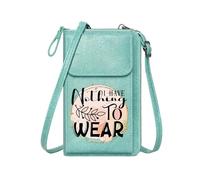 GEEADNB Card Wallets Purse RFID Blocking Zipper Phone Wallet Elegant Cursive Font Floral Motifs I Have Nothing to wear for Valentine's Day Birthday Gifts Season Gifts