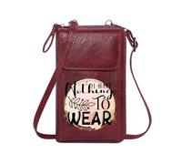 GEEADNB Card Wallets Purse RFID Blocking Zipper Phone Wallet Elegant Cursive Font Floral Motifs I Have Nothing to wear for Valentine's Day Birthday Gifts Season Gifts