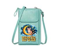 GEEADNB Card Wallets Purse Small Crossbody Bags Crescent Moon Twinkling Stars Inspirational Phrase Perfect for Outfits Suitable for Everyday Use