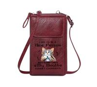GEEADNB Card Wallets Purse Women Leather Crossbody Purse Expressive Blue Eyes Cartoon-Style Kitten Distinctive Tabby Markings Holiday Customized Gift Perfect for Printed Present