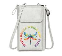 GEEADNB Card Wallets Purse Womens Travel Bags Inspirational Phrase Dragonfly Vibrant Colors Graduation Student for Valentine's Day Birthday Gifts