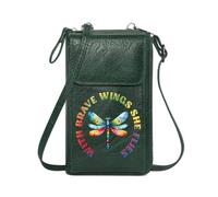 GEEADNB Card Wallets Purse Womens Travel Bags Inspirational Phrase Dragonfly Vibrant Colors Graduation Student for Valentine's Day Birthday Gifts