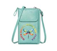 GEEADNB Card Wallets Purse Womens Travel Bags Inspirational Phrase Dragonfly Vibrant Colors Graduation Student for Valentine's Day Birthday Gifts