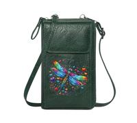 GEEADNB Cell Phone Purse with Zipper Personalized Leather Cell Phone Wallet Dragonfly The Future is Mind Hearts Long Purse for Gift Holiday Customized Gift