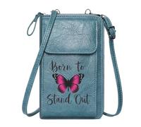 GEEADNB Cell Phone Purse with Zipper Small Shoulder Bag Born to Stand Out Butterfly Aesthetic Design Graduation Student Personalized Gifts for Girlfriend Friends