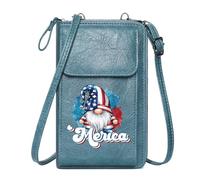 GEEADNB Cell Phone Purse with Zipper Women ID Credit Card Case American gnome Merica Patriotic Elegant Gift for Mother's Day Season Gifts