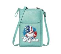 GEEADNB Cell Phone Purse with Zipper Women ID Credit Card Case American gnome Merica Patriotic Elegant Gift for Mother's Day Season Gifts
