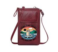 GEEADNB Cell Phone Purse with Zipper Zip Around Credit Card Bags Cartoon Seal Whimsical Style Arctic Scene Cute Stylish Elegant Accessory for Valentine's Day Birthday Gifts