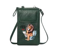 GEEADNB Cell Phone Purse with Zipper Zipper Womens Wallet Cartoon Lion Anthropomorphic Behavior Whimsical Humor Perfect for Teacher's Day Long Purse for Gift