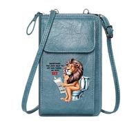 GEEADNB Cell Phone Purse with Zipper Zipper Womens Wallet Cartoon Lion Anthropomorphic Behavior Whimsical Humor Perfect for Teacher's Day Long Purse for Gift