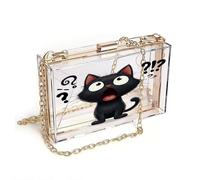 GEEADNB Cell Phone Wallet Purses Bags with Card Slots cartoon black cat surprised expression black background Season Gifts PU Leather Phone Bags