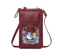 GEEADNB Cell Phone Wallet Purses Cell Phone Purse with Zipper love and hope watercolor bird floral elements Gift