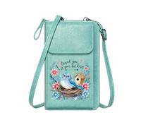 GEEADNB Cell Phone Wallet Purses Cell Phone Purse with Zipper love and hope watercolor bird floral elements Gift