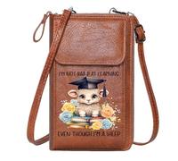 GEEADNB Cell Phone Wallet Purses Women ID Credit Card Case Innocence Graduation Lamb Academic Achievement Gift for Everyday Use or Gift Idea