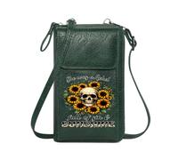 GEEADNB Cell Phone Wallet Purses Women ID Credit Card Case Sunflowers Rebel Skull Classic Outfit Long Purse for Gift
