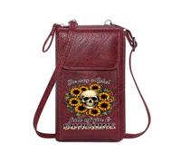 GEEADNB Cell Phone Wallet Purses Women ID Credit Card Case Sunflowers Rebel Skull Classic Outfit Long Purse for Gift