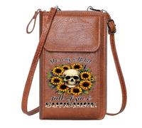GEEADNB Cell Phone Wallet Purses Women ID Credit Card Case Sunflowers Rebel Skull Classic Outfit Long Purse for Gift