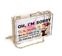 GEEADNB Cell Phone Wallet Purses Women Leather Crossbody Purse Sarcastic Apology, Interrupted Conversation, Vintage Aesthetic, Perfect for Printed Present Season Gifts