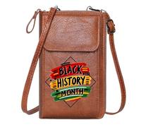 GEEADNB Cell Phone Wallet Purses Women’s RFID Clutch Purse Celebration Black History Month Pan-African colors Elegant Gift for Mother's Day Classic Outfit