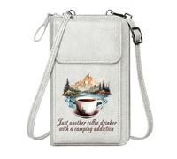 GEEADNB Cell Phone Wallet Purses Womens Travel Bags nature landscape camping addiction coffee culture Perfect for Printed Present Suitable for Everyday Use