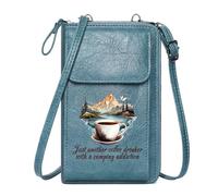 GEEADNB Cell Phone Wallet Purses Womens Travel Bags nature landscape camping addiction coffee culture Perfect for Printed Present Suitable for Everyday Use
