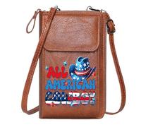 GEEADNB Cell Phone Wallet Purses Zip Around Credit Card Bags Cowboy Culture American Patriotism Graphic Design Travel Rfid Safe Adjustable Strap