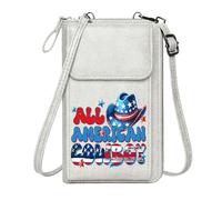 GEEADNB Cell Phone Wallet Purses Zip Around Credit Card Bags Cowboy Culture American Patriotism Graphic Design Travel Rfid Safe Adjustable Strap