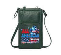 GEEADNB Cell Phone Wallet Purses Zip Around Credit Card Bags Cowboy Culture American Patriotism Graphic Design Travel Rfid Safe Adjustable Strap
