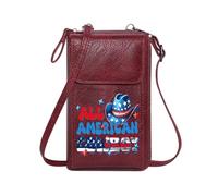 GEEADNB Cell Phone Wallet Purses Zip Around Credit Card Bags Cowboy Culture American Patriotism Graphic Design Travel Rfid Safe Adjustable Strap