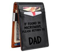 GEEADNB Credit Card Holder for Men, PU Leather RFID Blocking Debit Card Wallet with Dad's Love ID Bank Card Case with Magnetic Shut