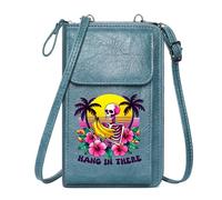 GEEADNB Credit Card Slots Bags with Card Slots Tropical Theme Retro Surf Culture Playful Skeleton Adjustable Strap Cute Stylish Elegant Accessory