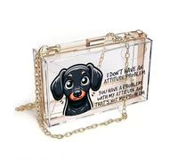 GEEADNB Credit Card Slots Crossbody Bags for Women Cartoon-style Dachshund Expressive eyes Christmas Holiday Present for Everyday Use or Gift Idea