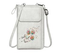 GEEADNB Credit Card Slots Crossbody Bags for Women cursive typography abstract floral vibrant contrast Perfect for Printed Present Adjustable Strap
