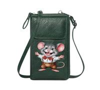GEEADNB Credit Card Slots Personalized Small Bags with Pocket Cartoon Mouse Friendly Demeanor Red Bow Tie for Valentine's Day Birthday Gifts Perfect for Teacher's Day