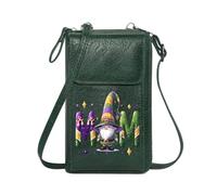 GEEADNB Credit Card Slots Personalized Small Bags with Pocket Festive Design Glittering Letters Cartoon Gnome Graduation Student Classic Outfit