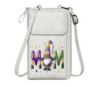 GEEADNB Credit Card Slots Personalized Small Bags with Pocket Festive Design Glittering Letters Cartoon Gnome Graduation Student Classic Outfit
