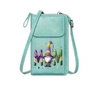 GEEADNB Credit Card Slots Personalized Small Bags with Pocket Festive Design Glittering Letters Cartoon Gnome Graduation Student Classic Outfit